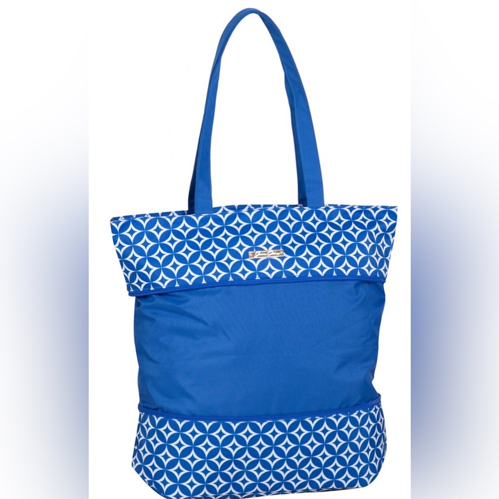 Jenni Chan Stars Expandable Tote Blue NWT